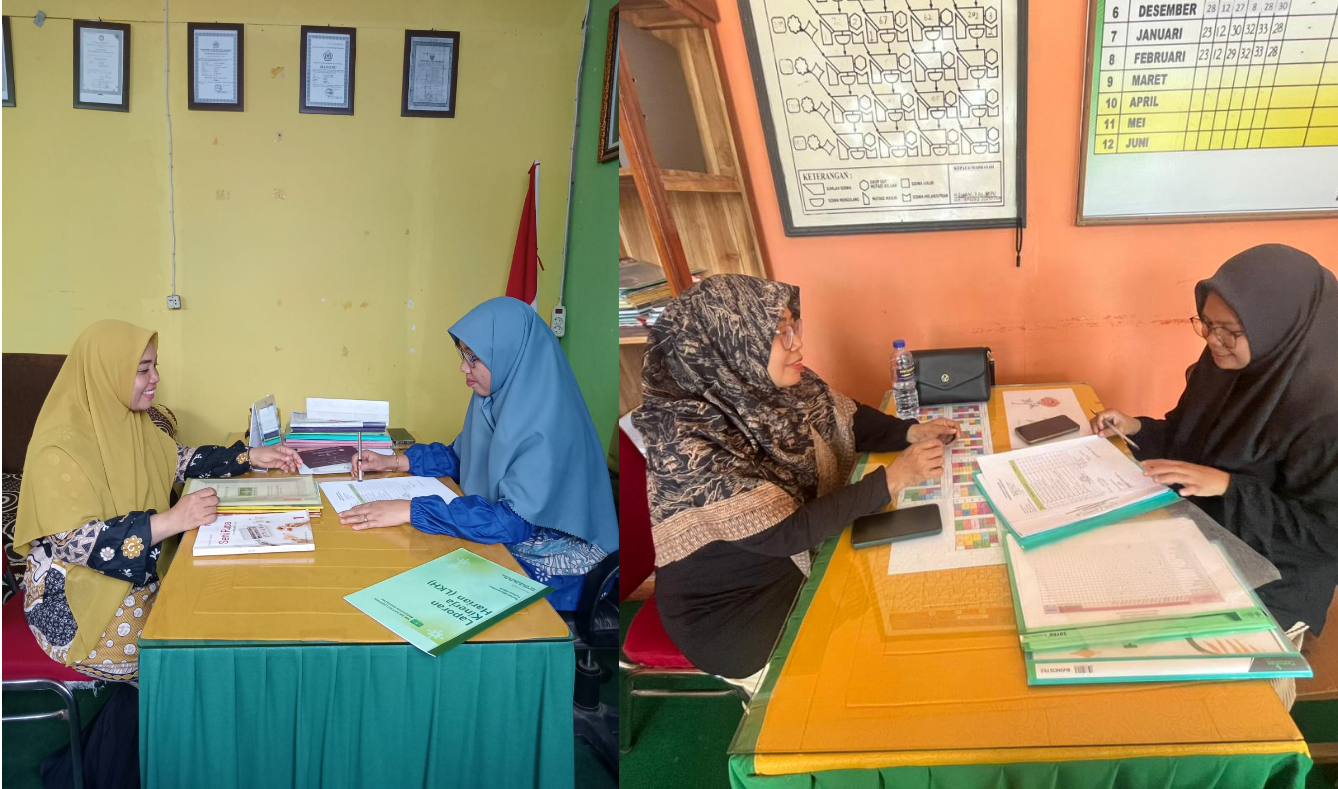 Kepala Madrasah Bersama Wakil Kepala Madrasah Bagian Kurikulum Laksanakan Supervisi administrasi Pem